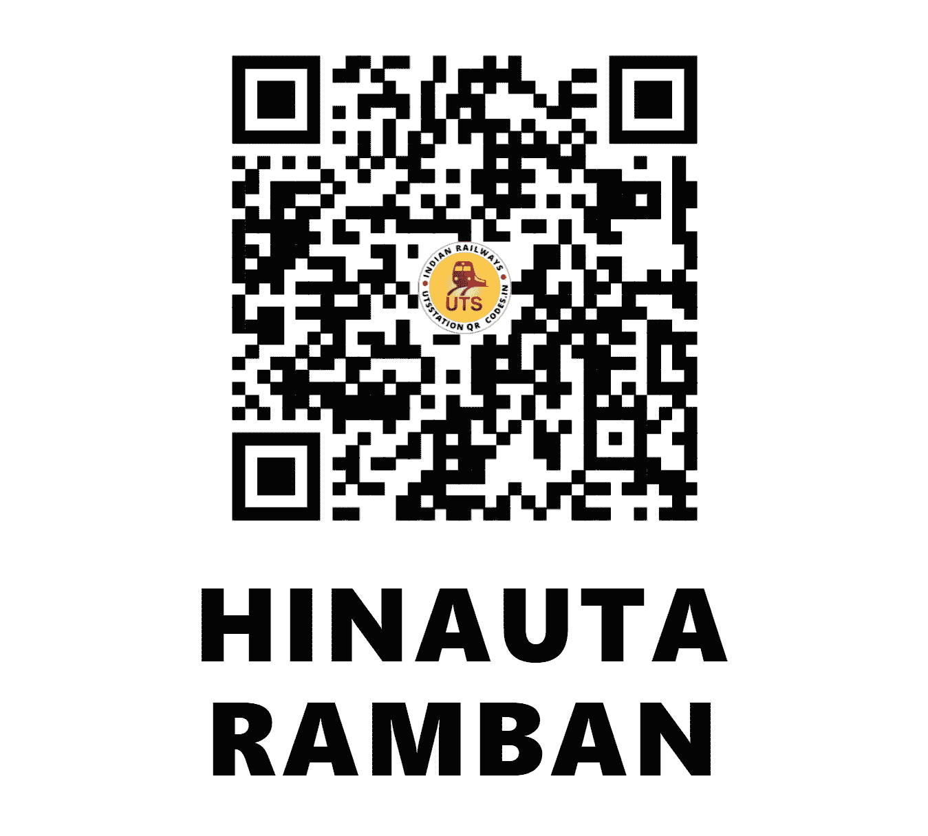 UTS QR Code for HINAUTA RAMBAN - HNM - WC (MADHYA PRADESH)